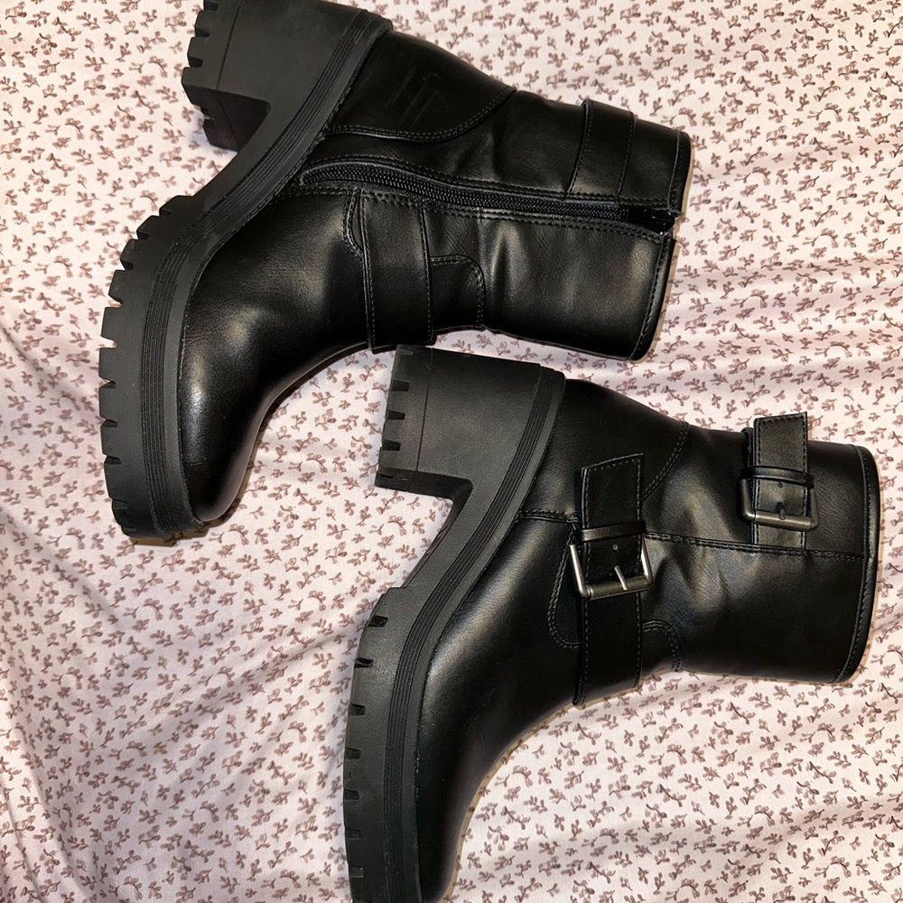 Black Leather Ankle Boots